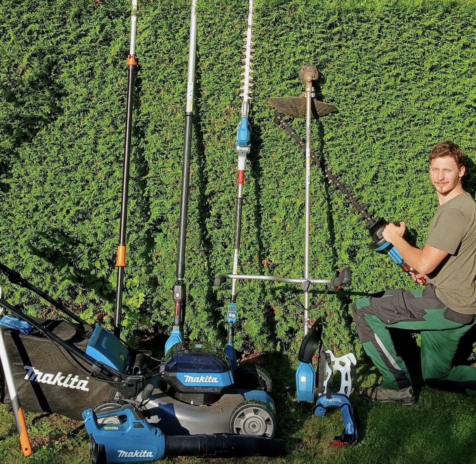 Tobi Büchel mit professionellem Makita-Equipment