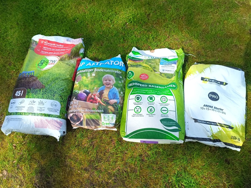 Professionelle Rasenprodukte: Erde, Bodenaktivator, Rasensamen und D&uuml;nger